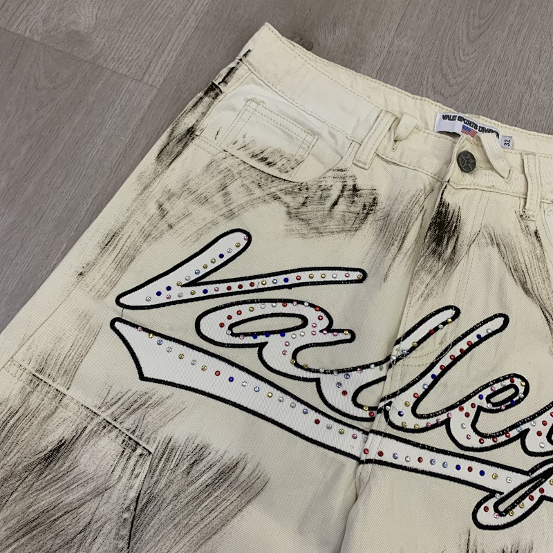 V806# P108 Vale Valley Forever SKITTLES JORTS Jean Shorts烫钻牛仔短裤