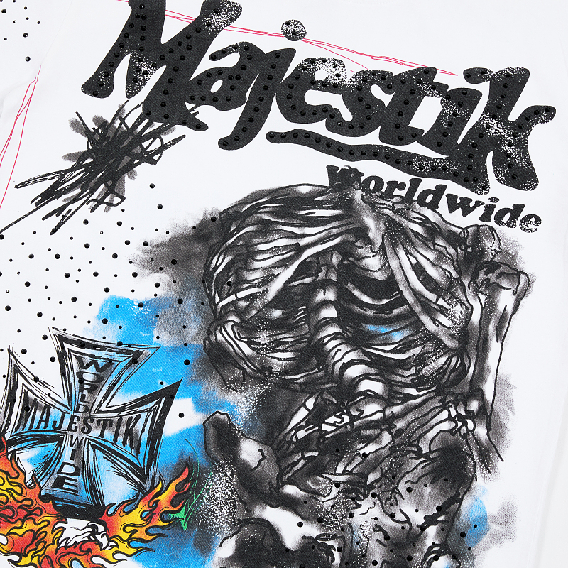 M118# P63 Majestik Tee 2026最新欧美街头潮牌烫钻时尚短袖T恤
