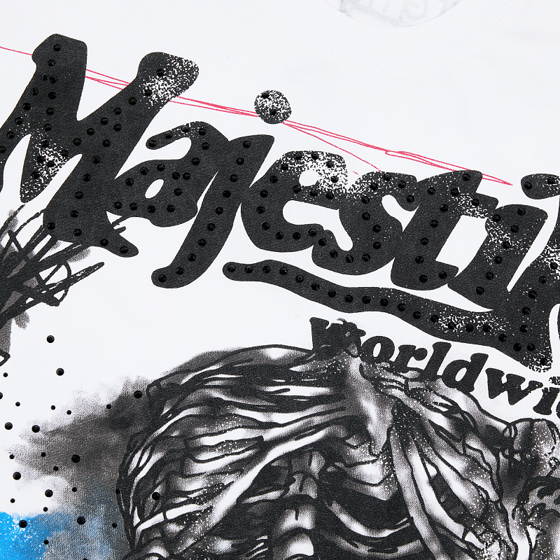 M118# P63 Majestik Tee 2026最新欧美街头潮牌烫钻时尚短袖T恤
