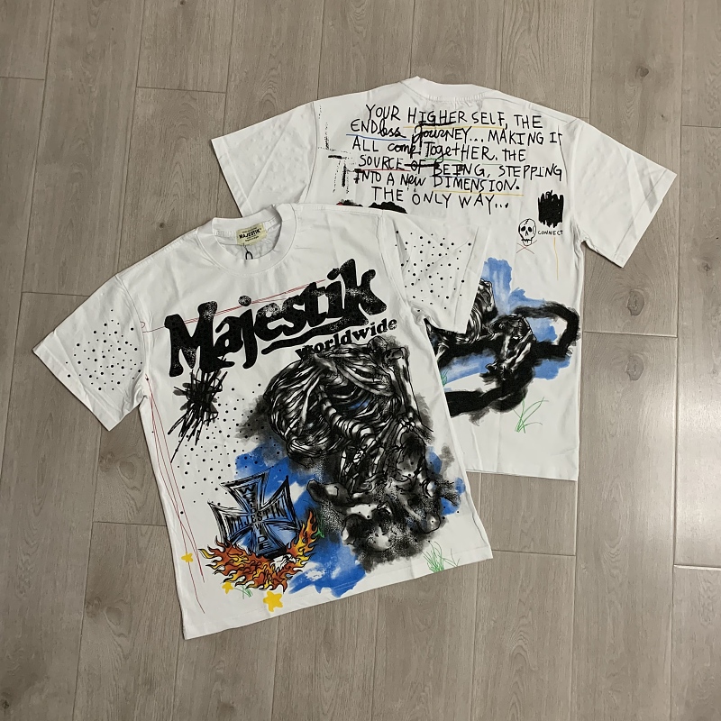 M118# P63 Majestik Tee 2026最新欧美街头潮牌烫钻时尚短袖T恤