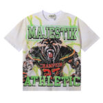 编号MA019，批67，MAJESTIK The World Dogg Graphic烫钻做旧短袖