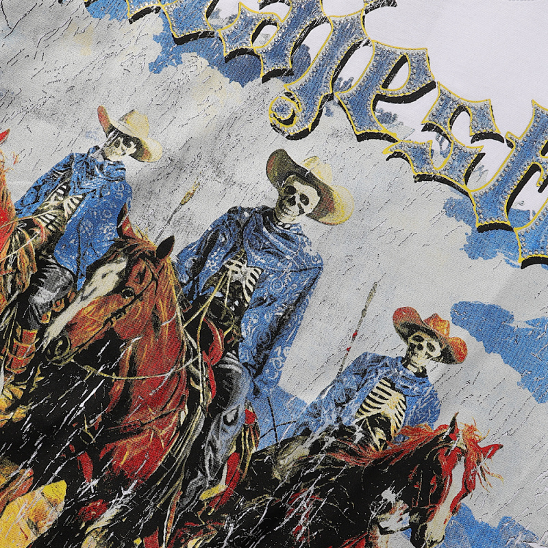MA061，P65  MAJESTIK Cowboy Graphic Crop Tee烫钻