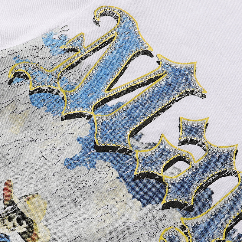 MA061，P65  MAJESTIK Cowboy Graphic Crop Tee烫钻
