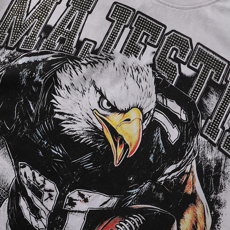 MA015，P65 MAJESTIK Eagle Football Graphic Crop Tee烫钻