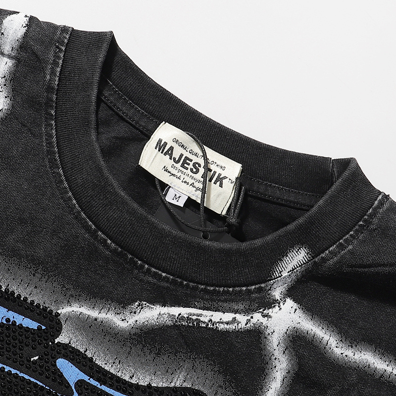MA011P68，MAJESTIK The Athlete Eagle Tee烫钻设计