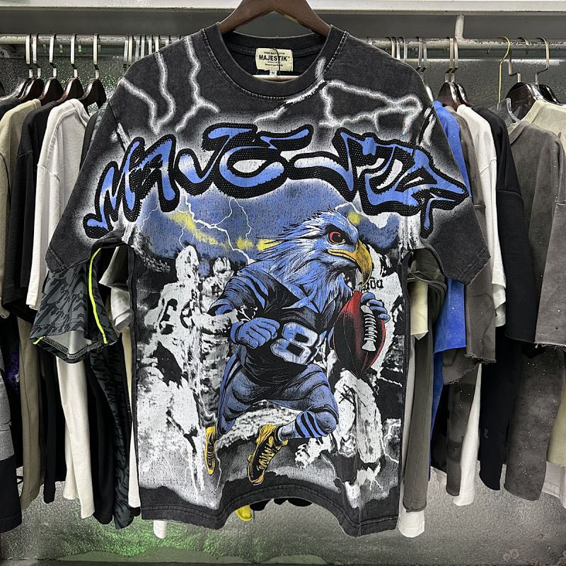MA011P68，MAJESTIK The Athlete Eagle Tee烫钻设计