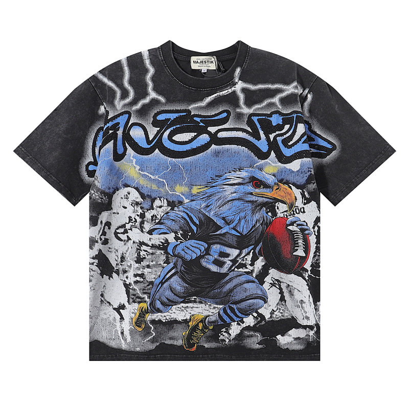 MA011P68，MAJESTIK The Athlete Eagle Tee烫钻设计