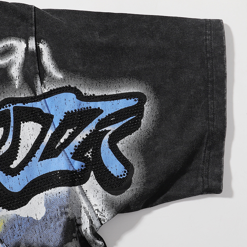 MA011P68，MAJESTIK The Athlete Eagle Tee烫钻设计