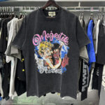 MA010，P65,MAJESTIK We Are Friend Garment Dyed Print Crop Tee烫钻