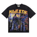 MA008P65，MAJESTIK Treet Artist Garment Dyed Print Crop Tee