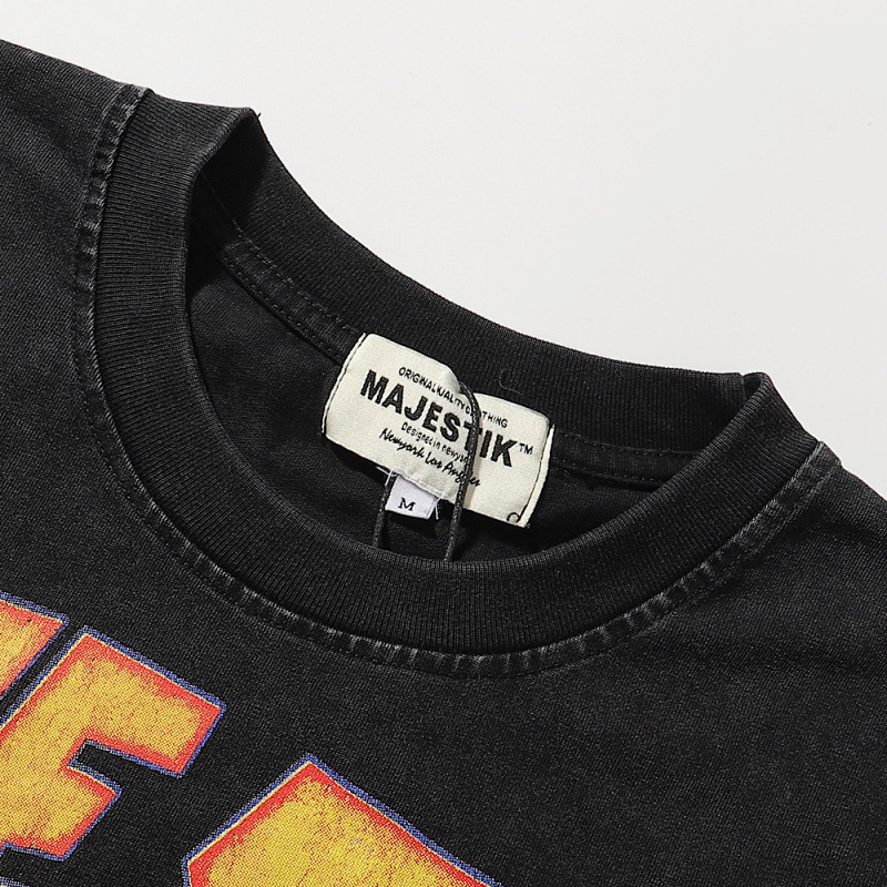 MA008P65，MAJESTIK Treet Artist Garment Dyed Print Crop Tee