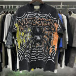 MA007P68，MAJESTIK Tarantula Garment Dyed Print Crop Tee烫钻设计