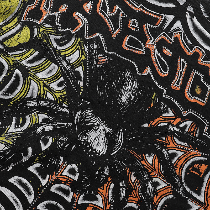 MA007P68，MAJESTIK Tarantula Garment Dyed Print Crop Tee烫钻设计