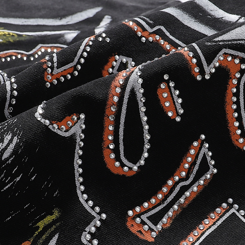 MA007P68，MAJESTIK Tarantula Garment Dyed Print Crop Tee烫钻设计