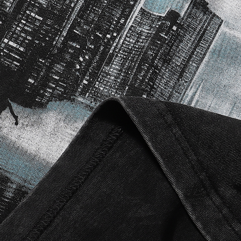 MA006，P65,MAJESTIK Department Garment Dyed Print Crop Tee烫钻