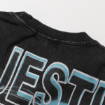 MA006，P65,MAJESTIK Department Garment Dyed Print Crop Tee烫钻