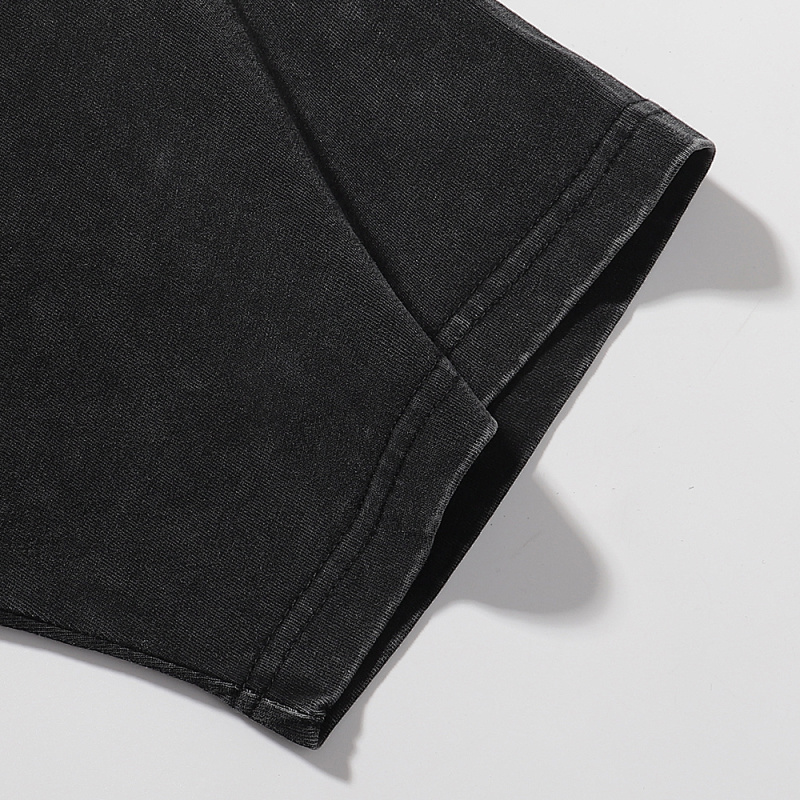MA006，P65,MAJESTIK Department Garment Dyed Print Crop Tee烫钻