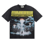 MA006，P65,MAJESTIK Department Garment Dyed Print Crop Tee烫钻