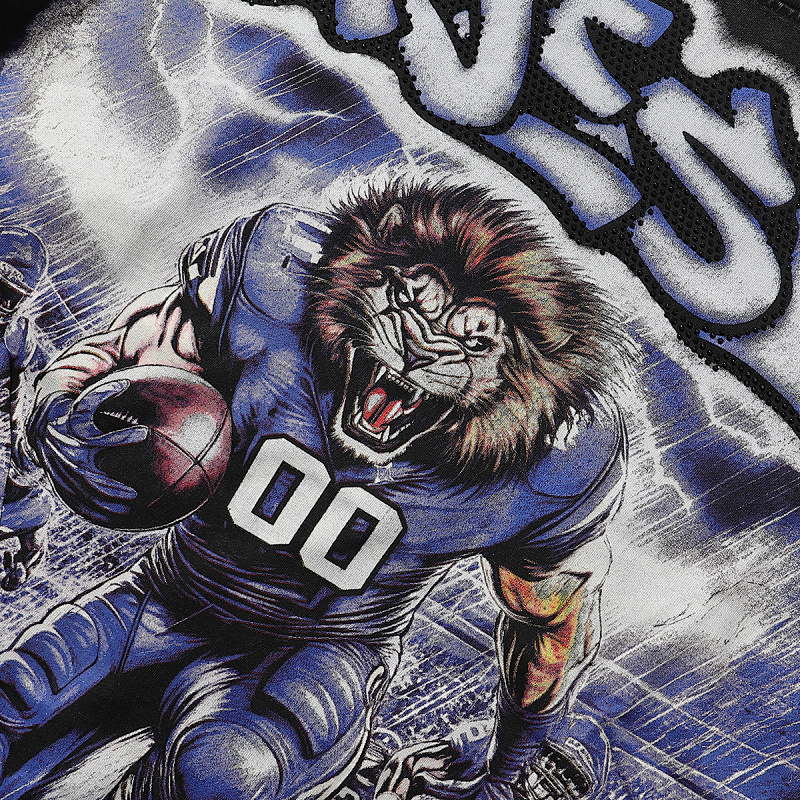 MA005P68，MAJESTIK Lion Football Graphic Crop Tee烫钻设计