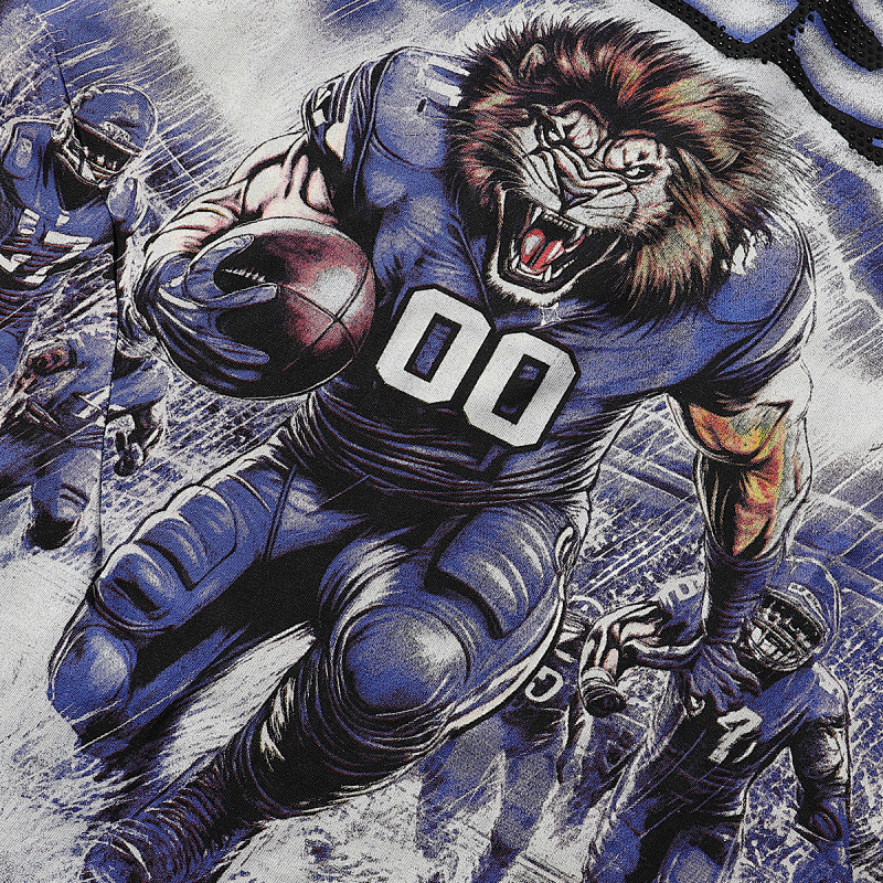 MA005P68，MAJESTIK Lion Football Graphic Crop Tee烫钻设计