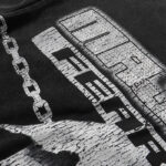 MA003P65，MAJESTIK Death Chain Garment Dyed Print Crop Tee烫钻