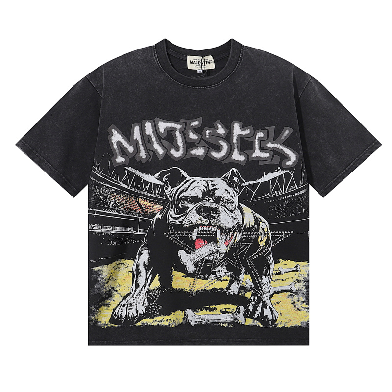 MA002P70，MAJESTIK Bulldog Graphic Crop Tee烫钻设计