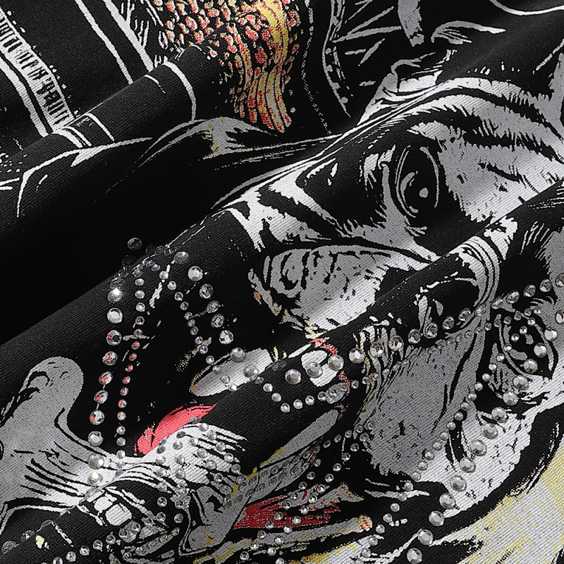 MA002P70，MAJESTIK Bulldog Graphic Crop Tee烫钻设计