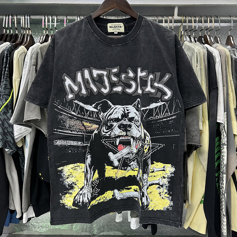 MA002P70，MAJESTIK Bulldog Graphic Crop Tee烫钻设计