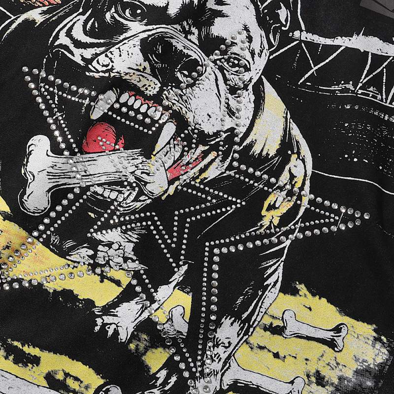 MA002P70，MAJESTIK Bulldog Graphic Crop Tee烫钻设计