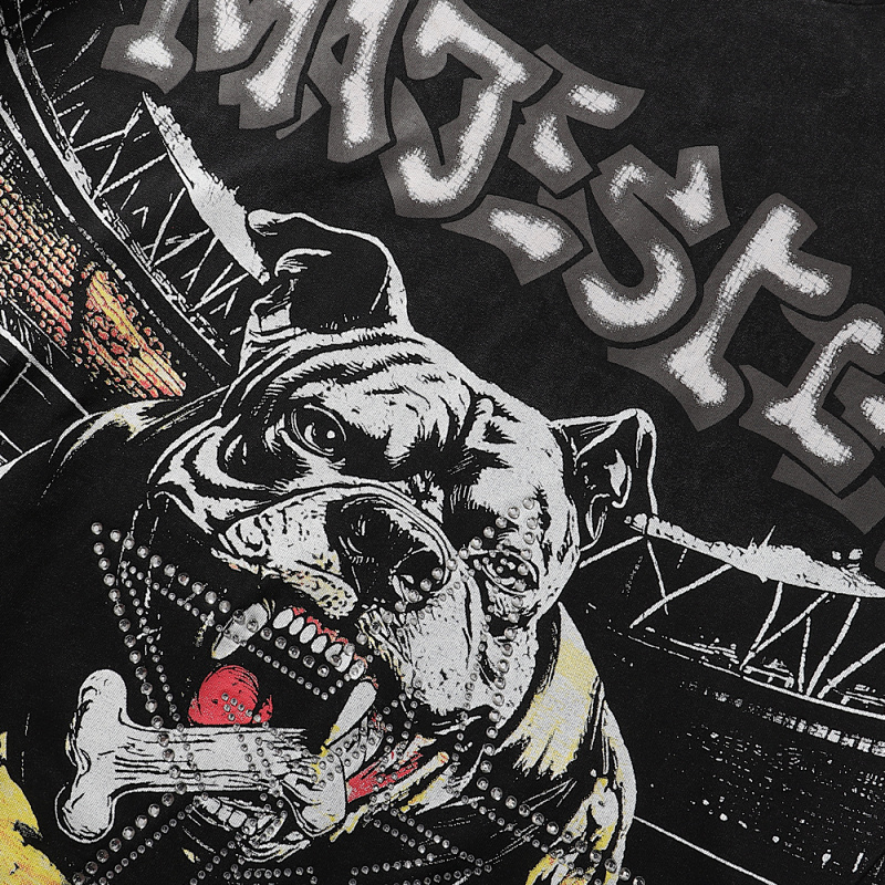 MA002P70，MAJESTIK Bulldog Graphic Crop Tee烫钻设计