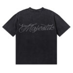 MA001P70，MAJESTIK Bulldog Football Graphic Crop Tee烫钻