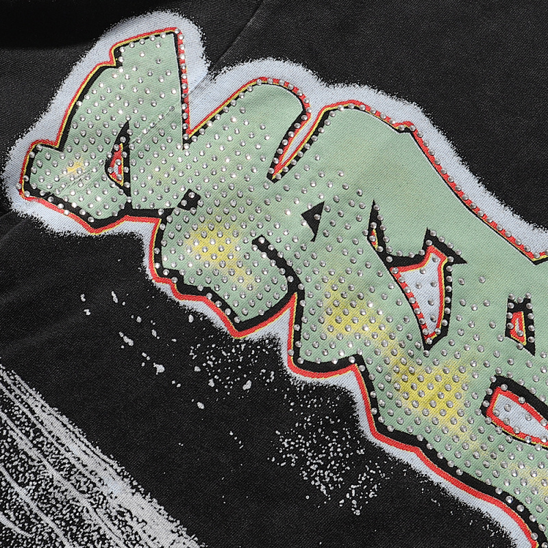MA001P70，MAJESTIK Bulldog Football Graphic Crop Tee烫钻