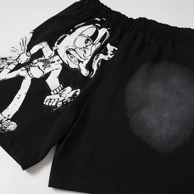 T2507#短裤｜P66 THAT'S A AWFUL LOT OF COUGH SYRUP 现货实拍 美式简约 休闲短裤 面料（fabric):纯棉卫衣毛圈380克 码数（size）：S-M- L-