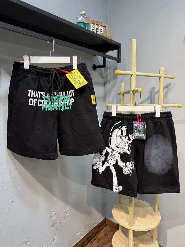 T2507#短裤｜P66 THAT'S A AWFUL LOT OF COUGH SYRUP 现货实拍 美式简约 休闲短裤 面料（fabric):纯棉卫衣毛圈380克 码数（size）：S-M- L-