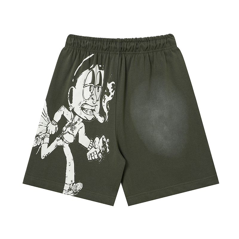 T2507#短裤｜P66 THAT'S A AWFUL LOT OF COUGH SYRUP 现货实拍 美式简约 休闲短裤 面料（fabric):纯棉卫衣毛圈380克 码数（size）：S-M- L-