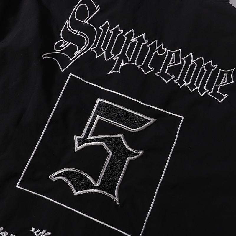 801   p145 Supreme 连帽美式潮流夹克 黑色 杏色 SMLXL 尺码 S M L XL 衣长 68-70-72-74 胸围 124-128-132-136 袖长 80-81-82-83