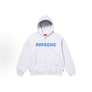 yupoo_66685_f8f4f84f.jpg 2631p105元颜色:黑 灰 宝蓝 码数:SMLXLSupreme FW25 WEEK1 Collegiate Appliqué Zip Up Hooded斜纹标志贴花拉链连帽卫衣
