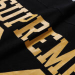 3034 p80 Supreme SS25 WEEK8 Split S/S Football Top 拼接图案罗纹圆领短袖美式潮流足球衣 男女同款 黑色 smlxl