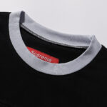3034 p80 Supreme SS25 WEEK8 Split S/S Football Top 拼接图案罗纹圆领短袖美式潮流足球衣 男女同款 黑色 smlxl