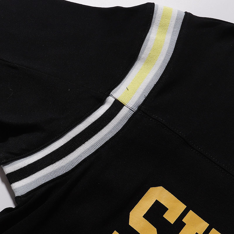 3034 p80 Supreme SS25 WEEK8 Split S/S Football Top 拼接图案罗纹圆领短袖美式潮流足球衣 男女同款 黑色 smlxl