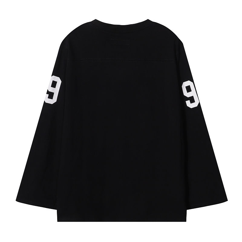 3032 p75 supreme 99号印花长袖T恤 黑色 米白 SMLXL  尺码 S M L XL