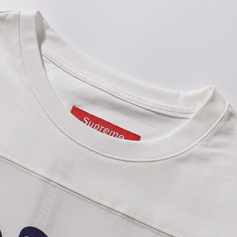 3032 p75 supreme 99号印花长袖T恤 黑色 米白 SMLXL  尺码 S M L XL