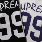 3032 p75 supreme 99号印花长袖T恤 黑色 米白 SMLXL  尺码 S M L XL