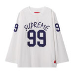 3032 p75 supreme 99号印花长袖T恤 黑色 米白 SMLXL  尺码 S M L XL