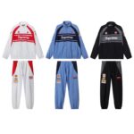 Supreme x DUCATI 联名款 SS24 WEEK16 TRACK PANT  Logo印花撞色设计针织运动裤  E2604 p150裤子黑色 白色  SMLXL