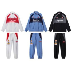 yupoo_66767_9eccf818.jpg Supreme x DUCATI 联名款 SS24 WEEK16 TRACK PANT Logo印花撞色设计针织运动裤 E2604 p150裤子黑色 白色 SMLXL