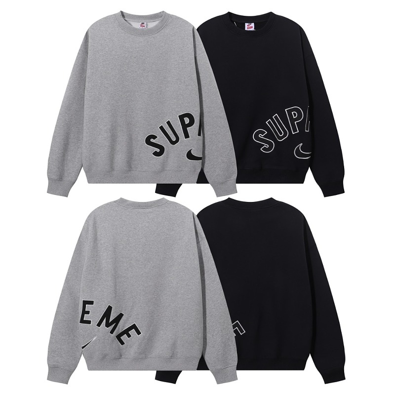 8617p100sup联名nike刺绣 黑色  灰色  SMLXL （圆领）尺码表 尺码 S M L XL 胸围 60 62 64 66 衣长 70 72 74 76 肩宽58 60 62 64