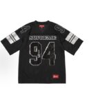 P78-3018#鹿晗同款 SUP亮片94号刺绣绣花短袖 黑色、海军蓝色  S-XL
