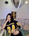 P78-3018#鹿晗同款 SUP亮片94号刺绣绣花短袖 黑色、海军蓝色 S-XL