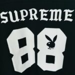 P65-9098# Supreme 联名款SS26  88号兔子圆领长袖  黑色、白色 S-XL
